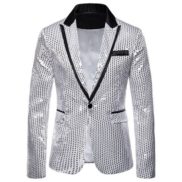 white glitter suit