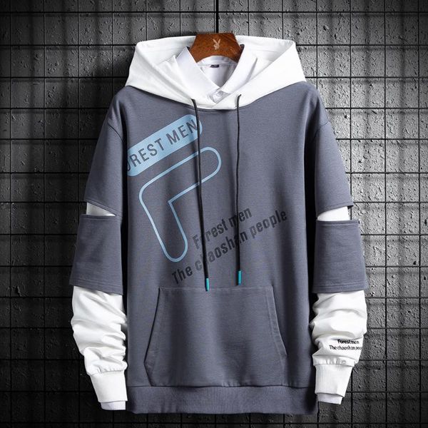 

hoodies men 2020 spring autumn loose fashion hoodie sweatshirt homme trend casual street long sleeve men's coat clothing, Black