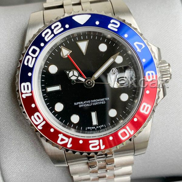 

ceramic bezel rose gold men's mechanical stainless steel automatic movement gmt watch fashion designer self-wind watches, Slivery;brown