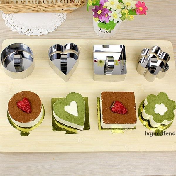 

baking moulds mini mousse cake mold stainless steel square round heart shape cake mousse mould mousse ring kitchen tools wx9-1819