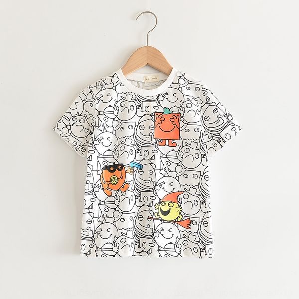 

k5efy 0411-04 2020 new cute graffiti boy round collar short sleeve 0411-04 2020 new cute graffiti boy t-shirt round collar short sleeve t-sh, Blue