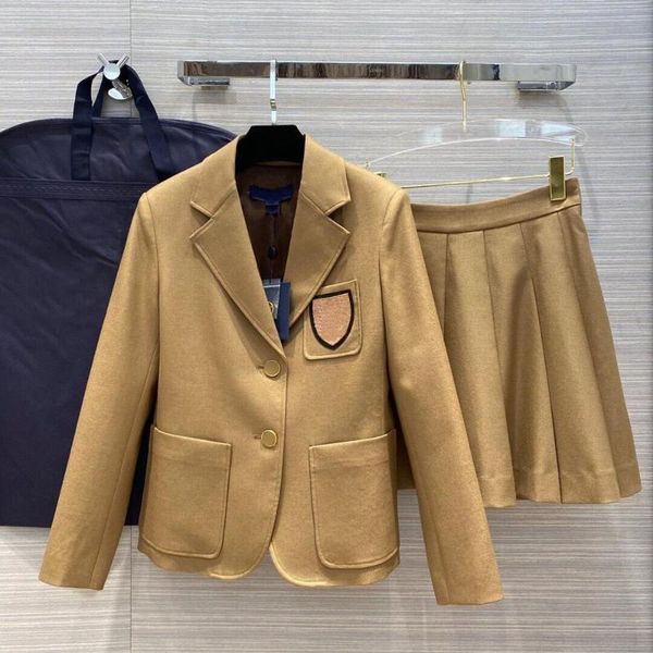 

preppy style 2 piece set women lapel zipper blazer suit jacket with mini pleated skirt suit sweet outfit autumn sets, White