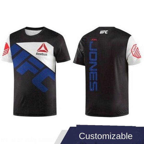 

lrh0g ufc short-sleeved connor-mcgregor (mouth gun) mma comprehensive ufc short sleeve high elasticity connor high elasticity combat thai bo, Gray;blue