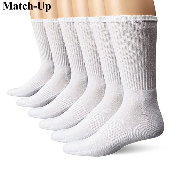 

men's socks match-up sport crew terry athletic (6 pairs), Black
