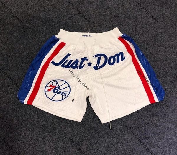 

mens just don pocket basketball shorts stitched 1996-97 white pocket philadelphia 76ers shorts lining mesh sports pocket sweatpants, Black;red