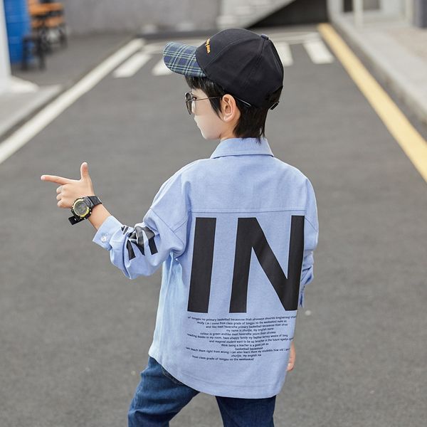 

wear men's 2020 new children's large children's autumn korean style boy's fashion white shirt white shirt, White;black