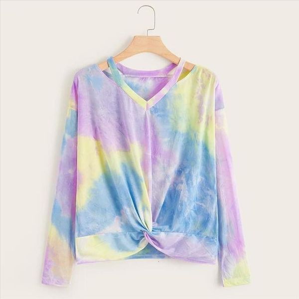 

hollow t shirt women gradient contrast color printed long sleeve t shirt women t shirt camiseta mujer tshirt women, White