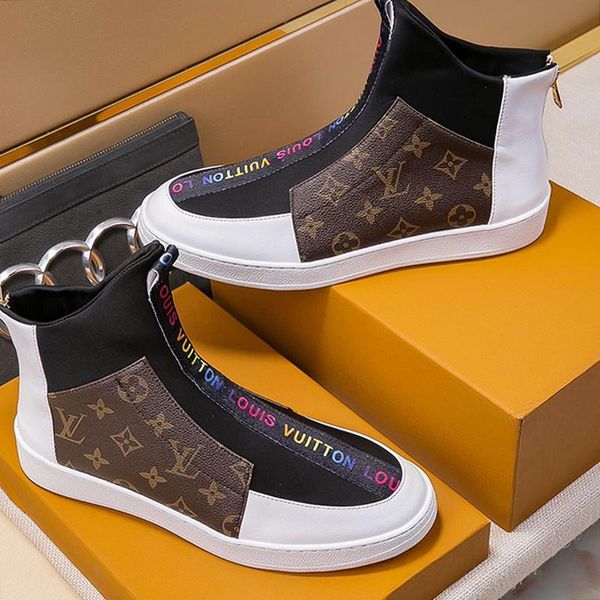 

fashion shoes boots zipper luxury bottes hommes chaussures pour hommes with original box warm winter fashion shoes for men flats drop ship, Black