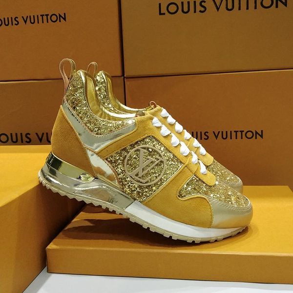 

blingbling women shoes fashion run away sneaker breathable lady casual shoes with box chaussures de femme luxury womens sports shoes sale, Black