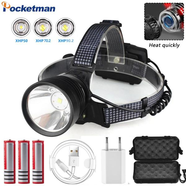 

pocketman high lumen xhp90.2 led headlamp usb rechargeable headlight xhp70 waterproof head light camping head front torch