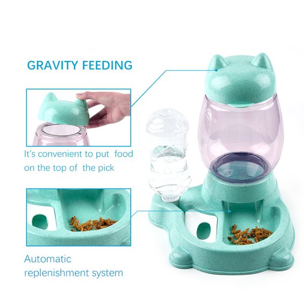 

2.2l pet automatic feeder dog cat drinking bowl for dogs water drinking feeder cat feeding large capacity dispenser pet cat dog