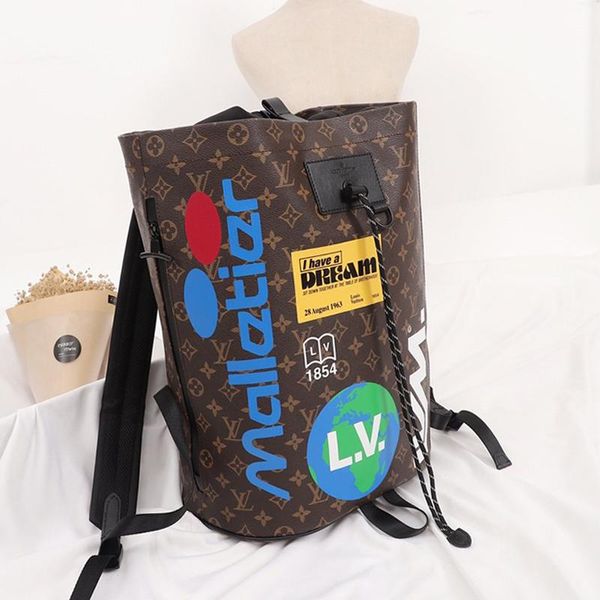 

new arrival retro womens bag luxury designer backpacks women leather drawstring bucket bag large capacity travel rucksack fast delivery