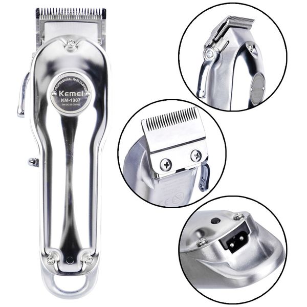 

professional electric metal hair clipper rechargeable hair trimmer men cordless haircut machine adjustable blade cortadora de pelo