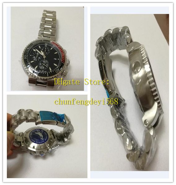 

luxury super quality 48mm vk quartz chronograph movement titanium 733 stainless steel bracelet fashion men's watches wristwatches, Slivery;brown