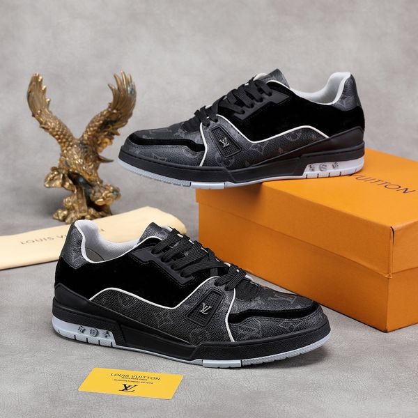 

new16 luxury high-quality casual men's shoes fashion all-match sports shoes outdoor comfortable men's shoes original box packaging, Black