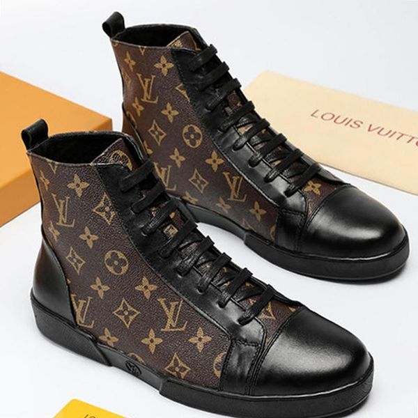 

luxury mens shoes boots trainers sneakers chaussures pour hommes tattoo sneaker boot mens shoes fashion boots bottes hommes with origin, Black