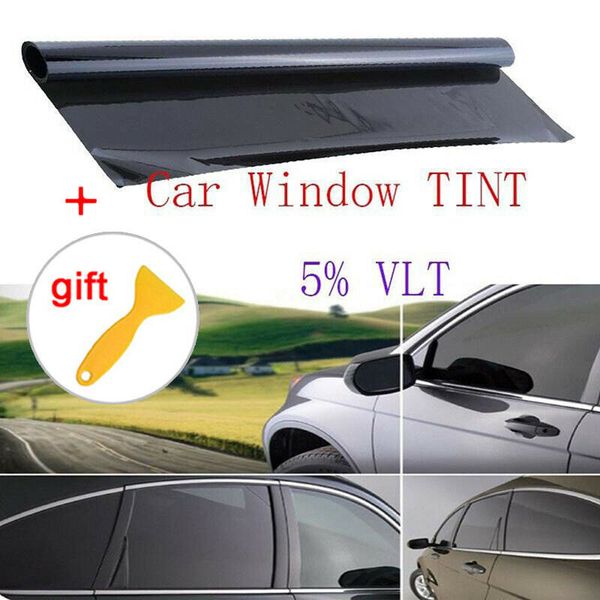 

300cm x 50cm black tint car window leaf tint film roll car auto home glass window summer solar uv protector stickers films