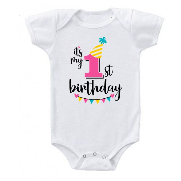 

baby summer clothes first 1st birthday newborn girl boy short sleeve romper cotton infant birthday clothes outfits, Blue