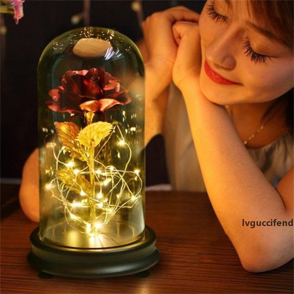

romantic decorative led flashing artificial rose flower wedding valentine s day gift for lover birthday gift with battery1