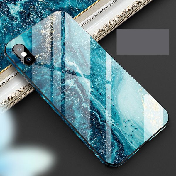 

colorful frame marble tempered glass iphone case for 11promax 11pro 11 x/xs 7plus/8plus 7/8 6/6s plus 6/6s