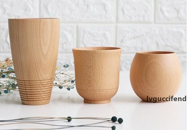 

creative new wooden water cup with simple beech glass