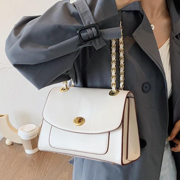 

elegant female flip tote bag 2020 fashion new pu leather women's designer handbag chain shoulder messenger bag