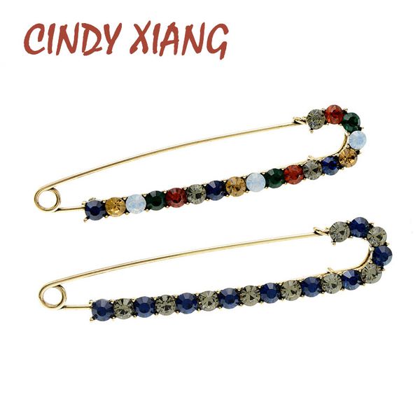 

cindy xiang vintage rhinestone large pin brooches for women retro dress accessories fashion jewelry simple design beautiful pin, Gray