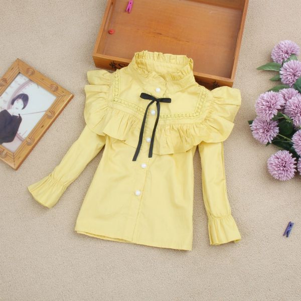 

girls 2020 white white shirt new children's clothing cotton children's student shirt 2rulcorft2, White;black