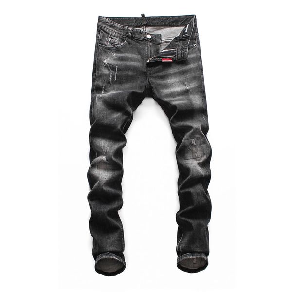 

2020 мужские проблемные рваные джинсы байкер slim fit мотоцикл байкер denim для мужчин модельер hip hop мужские бегуны, Blue