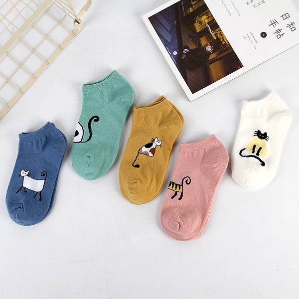

cotton women's cotton boat thin cartoon socks summer and autumn cute shallow boat socks low-top, Pink;yellow