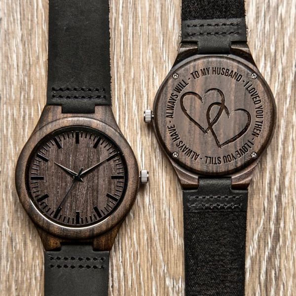 

bobobird custom ebony watch to husband personal engrave wood wristwatch gifts for your lover, Slivery;brown