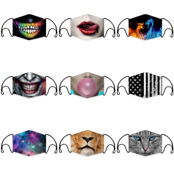 

mask skull flag digital sports halloween party cosplay face masks wholesale reusable anti dust windproof cotton festive mask#317