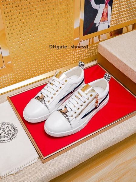 

2021-2020z young luxury design printed embroidery stitching men 's low -lace -up casual shoes ,high -quality fashionable wild spor, Black