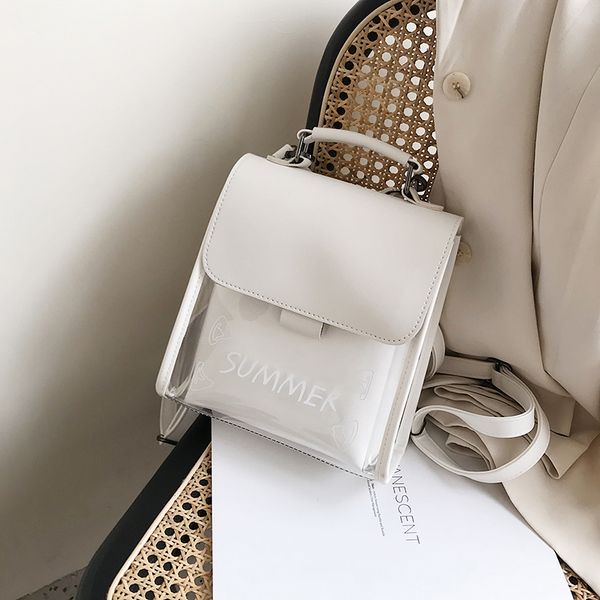 

fashion leather pvc women backpack summer small transparent backpacks school bag for teenage girls mini backpack shoulder bags