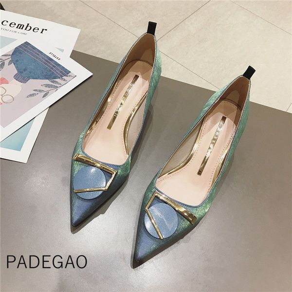 

high heels 2020 women shoes buckle casual heels korean fashion party pumps, Black
