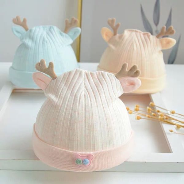 

cotton tire new hat newborn autumn newborn 0-3 months old male and female baby fetal cap baby cap children's hat, Yellow