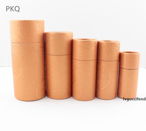 

6 sizes glass dropper bottle packaging box kraft paper packaging tube round small cardboard boxes recyclable brown gift tube box