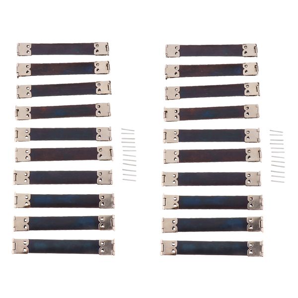 

20 x shrapnel purse making supplies metal frame kiss clasp 10x1.4 cm silver, Black