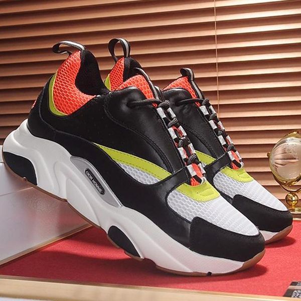 

b22 canvas and calfskin sneaker mens shoes fashion design casual shoes lace -up low breathable men shoes manner schu, Black