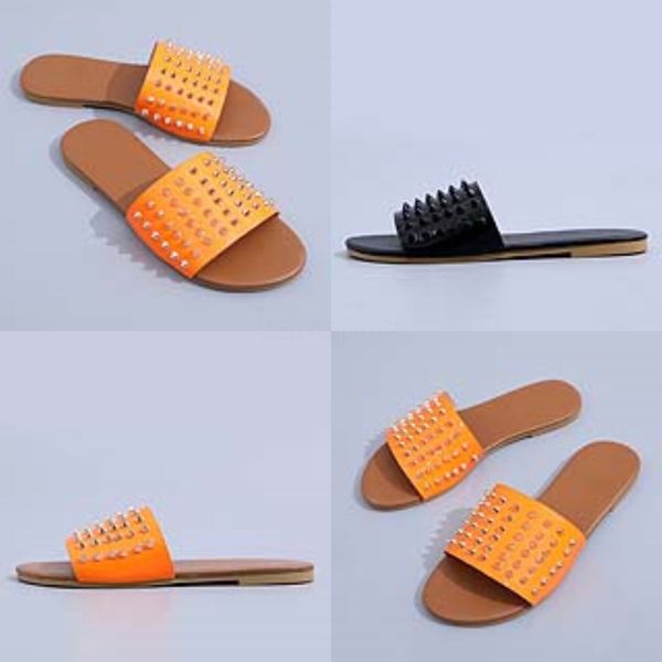 

sowmyot dener brand soes pearl beading flats large size women sandals spring summer slippers soes woman round toe y200706#591, Black