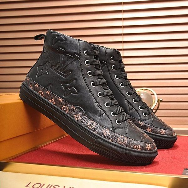 

stellar sneaker boot men 's shoes scarpe sportive da uomo outdoor walking footwears fashion lace -up sports high men, Black