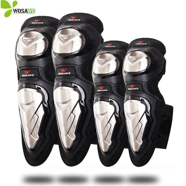 

wosawe protective knee pads ski skateboard elbow support sets motorcycle hockey roller off-road bike sports mtb knee protector, Black;gray