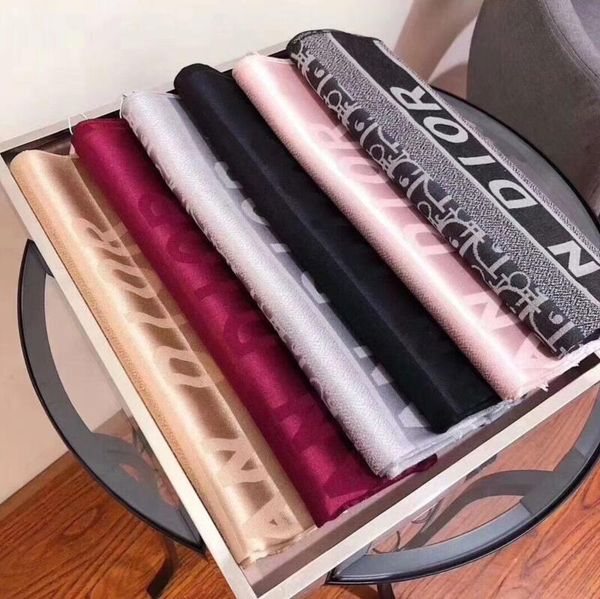 

2020 r silk scarf brand ladies soft super brand long scarf size 180x70cm women autumn scarf warm cotton scarve, Blue;gray