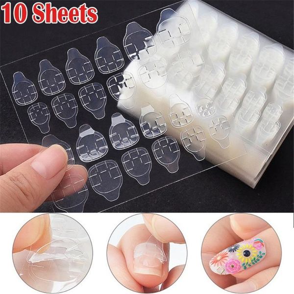 

stickers & decals 10sheet/set waterproof breathable glue jelly double sided adhesive tapes nail art sticker fingernail false tips, Black