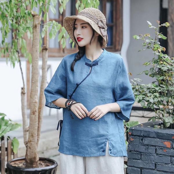 

большой размер лета новый этнический стиль короткий пряжкой пальто национальная рубашка вскользь пальто женщин, White