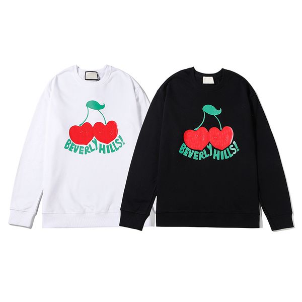

вишневая печать hoodie мужчины женщина повседневной мода письмо печать кофта пуловер 20fw толстовка азиатской размер m-2xl, Black