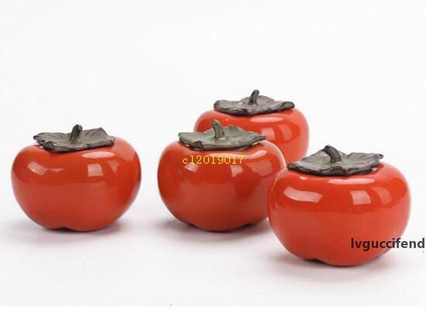

creative new persimmon tea pot persimmon heart ceramic seal jar
