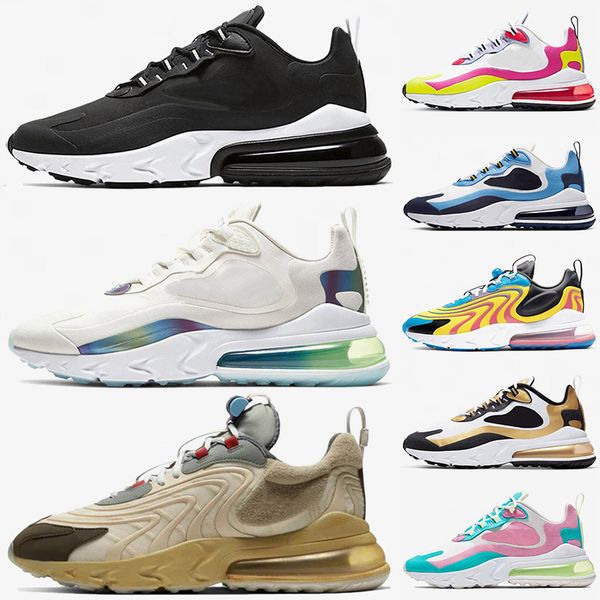 

270 react eng travis scott cactus trails mens running shoes bubble pack black white watermelon unc women trainers cushion sport sneakers, White;red