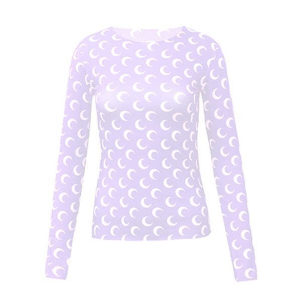 

new tee t-shirt s marine moon print bottoming shirt outstanding serre cotton sunscreen -l#122 sweatshirt 2020 flloj, Black