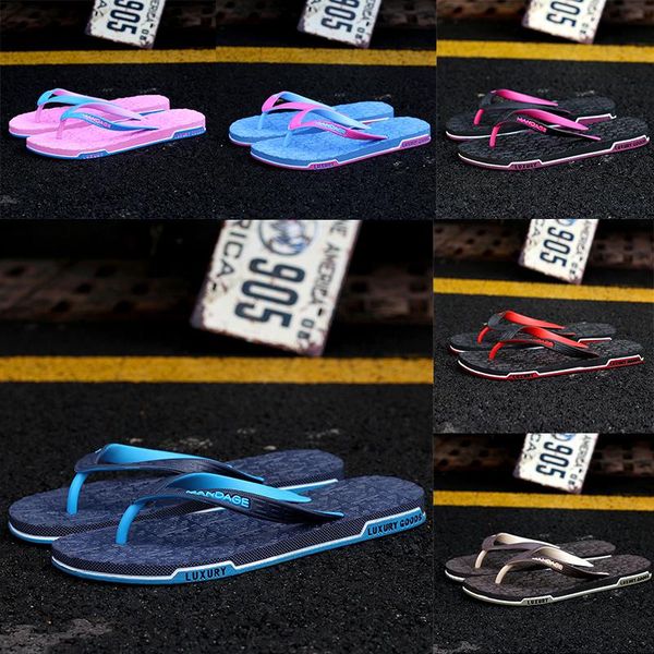 

shoes for men & women sandals and slippers summer tide brand flip flops fashion casual non-slip wear-resistant outdoor beach shoes, Black